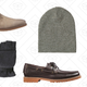 Men’s Desert Boots, $44 | Men’s Convertible Mitts, $8 | Men’s Slouchy Hat, $8 | Men’s Faux Leather Boat Shoes, $37 | Men’s Knit Scarf, $12